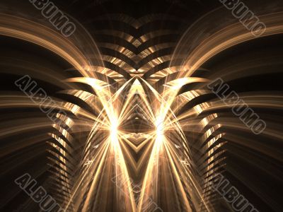 Fractal Abstract Background - Golden flowing
