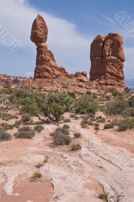 Balanced rock in the prairie. Arches National Park