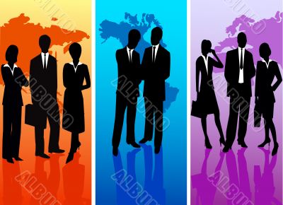 Business People - vector silhouette illustration