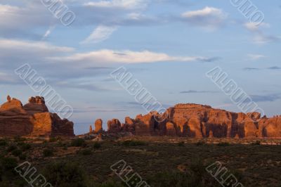 Silent enigma. Sunset in Arches National Park