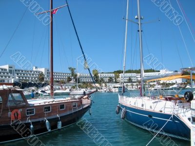 yachts at a nice mediterranean marina