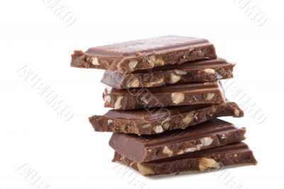 broken chocolate isolated broken chocolate isolated