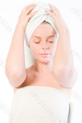 Wellness girl series holding the towel Wellness girl series holding the towel