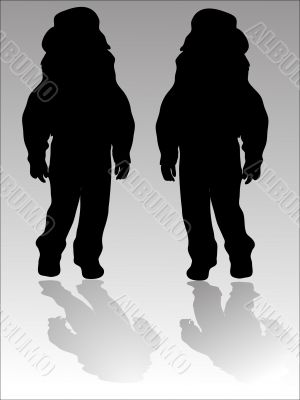 Silhouette of two girls