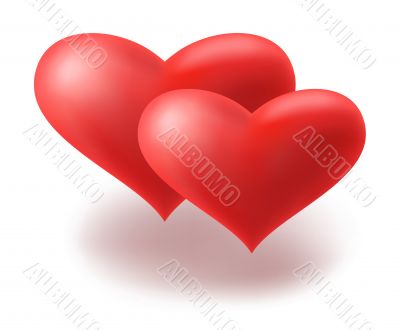 Red hearts. Vector illustration