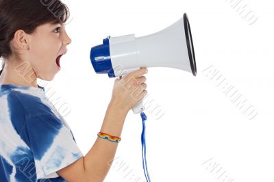 girl with megaphone girl with megaphone