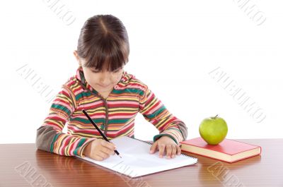 adorable girl studying