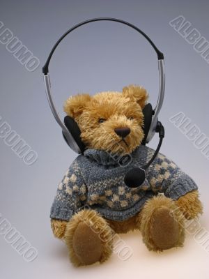 toy  bear with  speakerphone