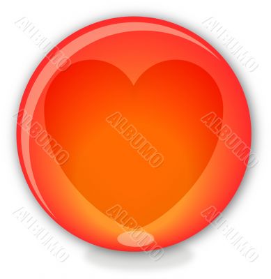 Glass ball with heart