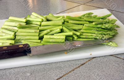 Sliced asparagus