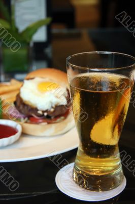 Burger and beer Burger and beer