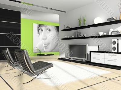 Home interior 3D rendering