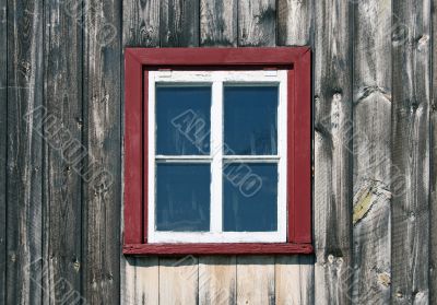Window of a wooden rustic house