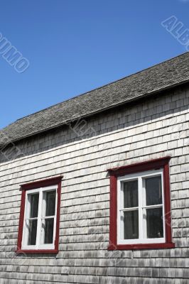 Windows of an old rustic house