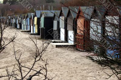 Beach huts in winter