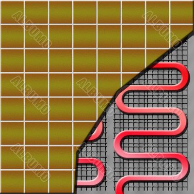 electrical floor heater under ceramic tiles
