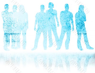 textures style of people silhouettes