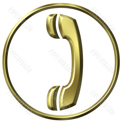 3D Golden Telephone Sign