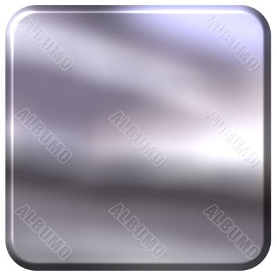3D Silver Square with rounded edges