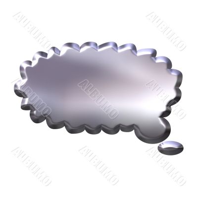 3D Silver Thought Bubble