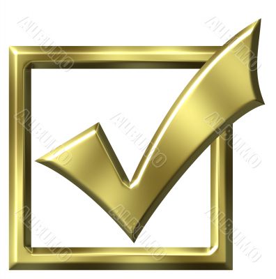 3D Golden Ticked Box