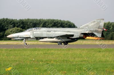 Jet figther in take-off