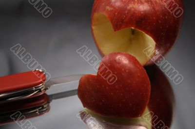 Incised apple heart