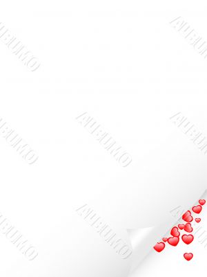 Letter with spill hearts