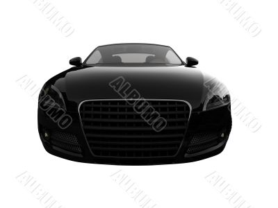 isolated black car front view