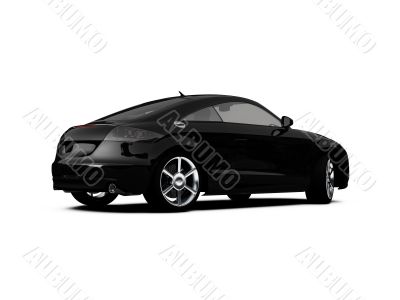 isolated black car back view