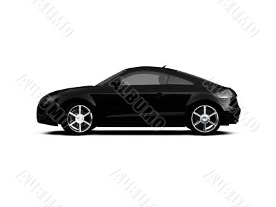 isolated black car side view