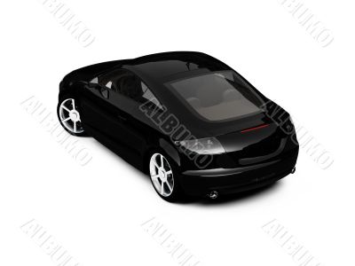 isolated black car back view