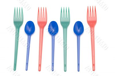 plastic fork and spoon
