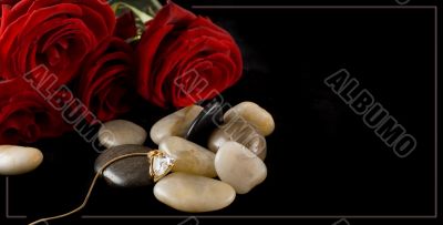 Roses and pebble