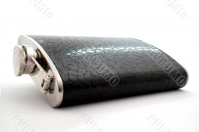 Black flask on a white background. isolated. Black flask on a white background. isolated.