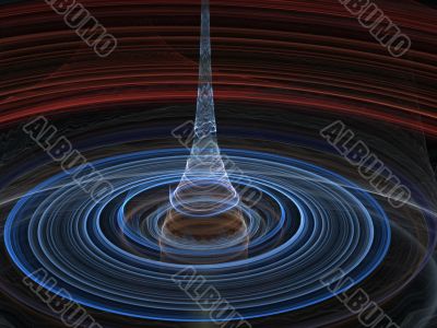 3d Funnel Illusion Abstract Background