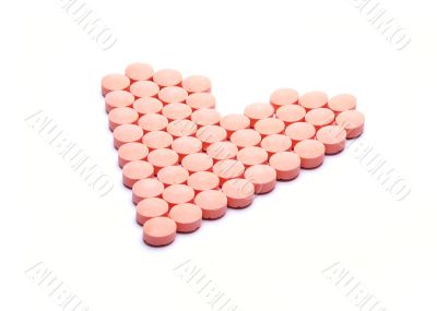 Pills in heart shape