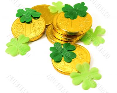 Saint Patrick`s Gold and clover