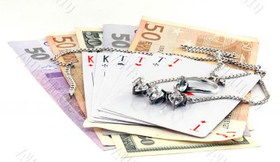 Money, cards and jewels