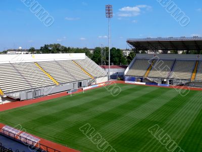 Empty soccer stadium