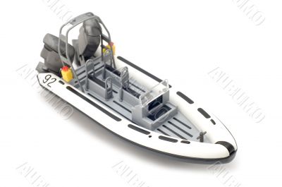 motor boat on white