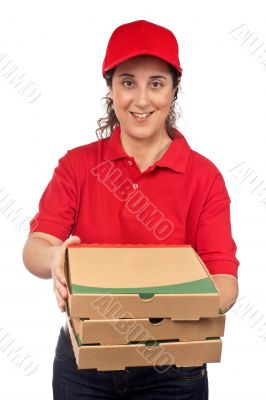 Pizza delivery woman