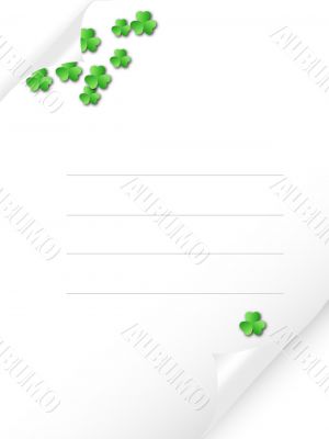 Bended paper with shamrocks Bended paper with shamrocks