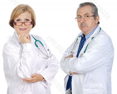 Couple of seniors doctors