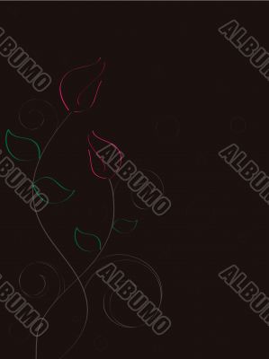 Neon Roses Greeting Card