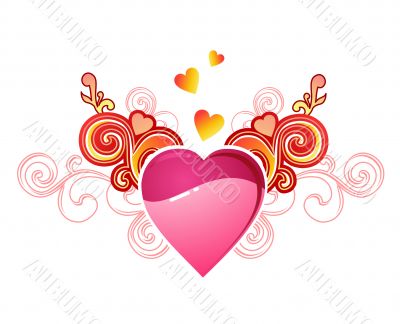 valentine`s heart with love / vector