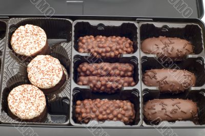 Chocolate candy in box
