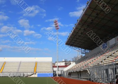 Empty tribunes on soccer stadium 2