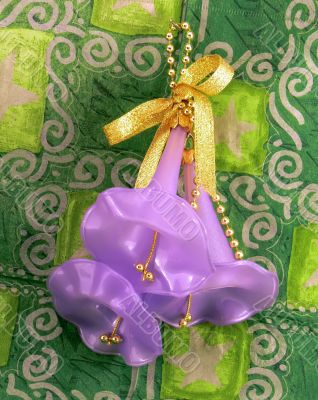 Christmas bells on green