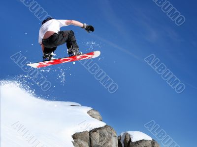 Snowboarder jumping Snowboarder jumping